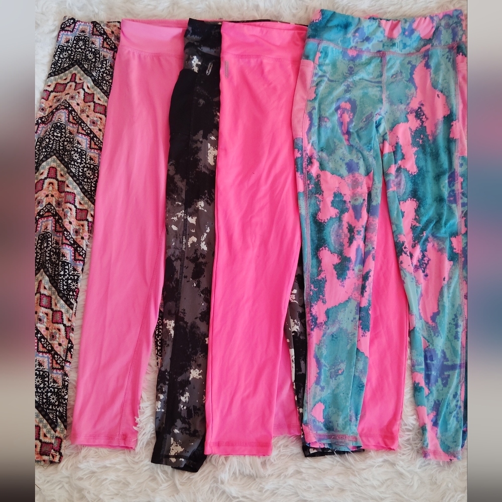 Girls Tween 5Piece Multi Color Legging Joggers Track Pants Elastic Waist SZ14/16